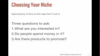 ClickBank Affiliate Training Step 1: Choose Your Niche