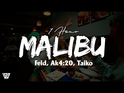 [1 Hour] Feid, Ak4:20, Taiko - Malibu (Lyrics/Letra) Loop 1 Hour