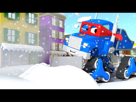 Carl der Super Truck - Der Schneepflug - Autopolis 🚒 Lastwagen Zeichentrickfilme für Kinder
