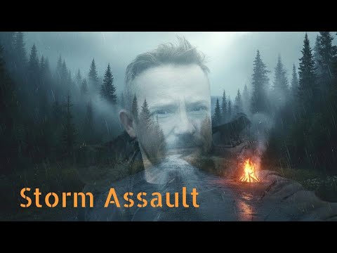 Surviving the Storm - Constructing a Defender Storm Shelter in the Rain - Camping Adventure