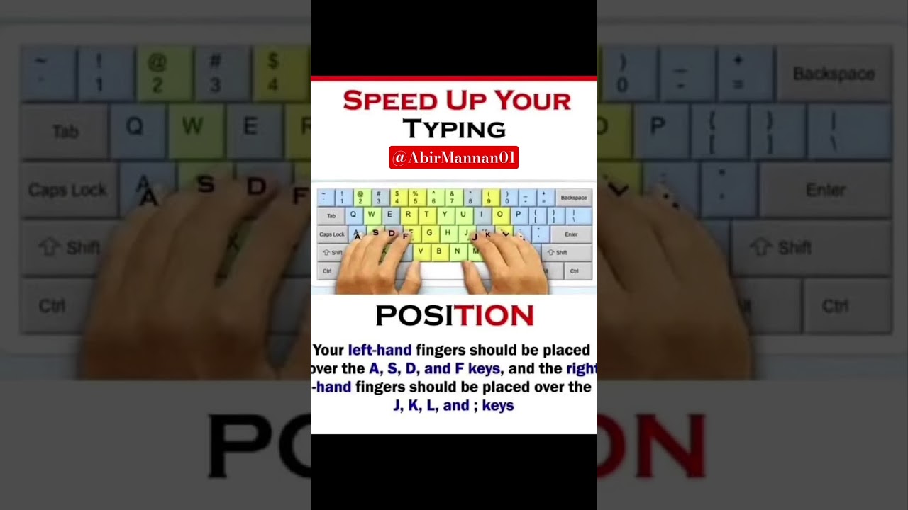 SPEED UP YOUR TYPING ALL 10 FINGERS POSITION #english #computer#excel#keyboard#videos#shorts#foryou