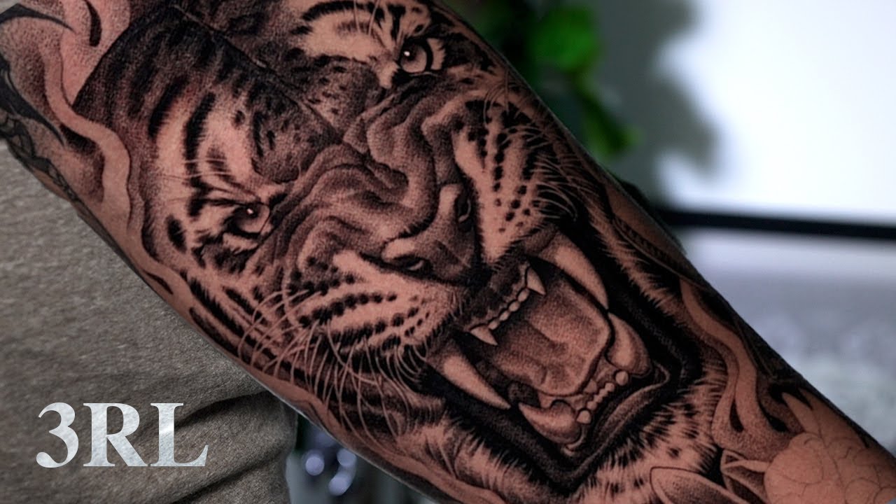 Tiger Headdress Tattoo Time-Lapse by Daniel Silva - video 3