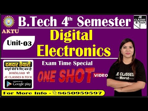 🔥03 Digital Electronics One Shot Video | Exam time Special B.Tech 4th Semester UNIT-03 / JE CLASSES