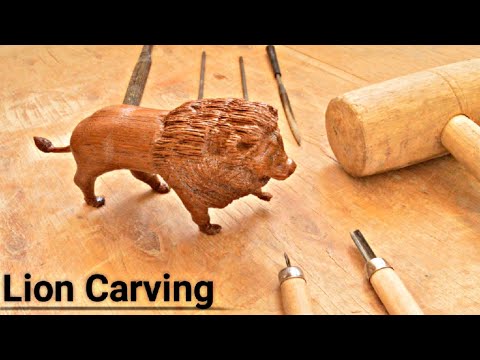 Lion Carving | Wooden Lion Carving | DIY Carving | How To Make Lion | Wood Carving | MENT CRAFTS