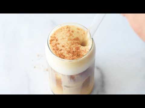 VEGAN PUMPKIN CREAM COLD BREW | (COPYCAT STARBUCKS RECIPE) - MADE WITH REAL PUMPKIN + OAT MILK FOAM