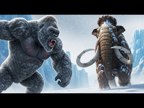 Ice Age War! EPIC BATTLE: Kong fights the mammoth - a fateful encounter
