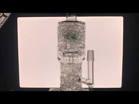 12" Disc/UFO Perc Glass Bong | Glass Water Pipe Functions Review(Slow-Mo) | Puffing Bird