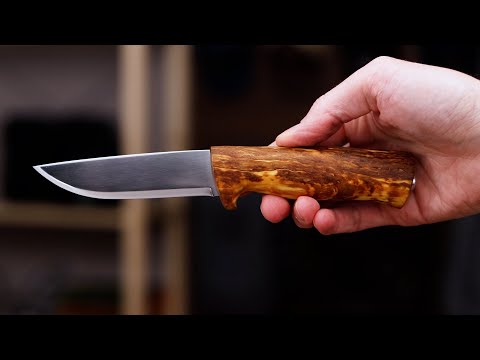 Helle Knives: Dele - Outdoor Chef Knife - Polished 12C27 Stainless - Curly  Birch