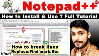 How to install notepad++ on windows 10 | how to Line Break notepad++  | insert line break in notepad