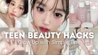 Teen beauty secrets to look more beautiful 🫧🎀 beauty hacks and tips 🤍