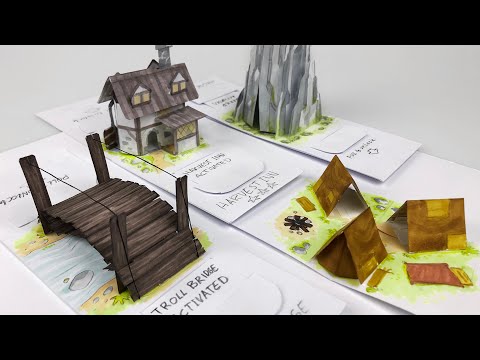 Pop-up game terrain Bridge card with lock mechanism (concept)