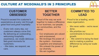 Culture at McDonald's in 3 Principles via Steve Easterbrook