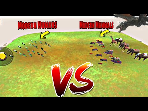 Modern Humans vs Modern Mammals Fight Gameplay🔥 #animalrevoltbattlesimulator #arbs