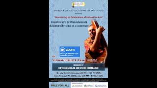 Prince Rama Varma  - Talk on Dr.M.Balamuralikrishna as a Composer - Link Below.