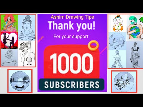 1k Subscribers Special Video ❤️ | Thanks For 1k Subscribers| Art channel | ashim drawing tips