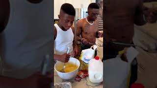 Boosie and His Son Ray Ray Cooking Cornbread and Making Kool Aid