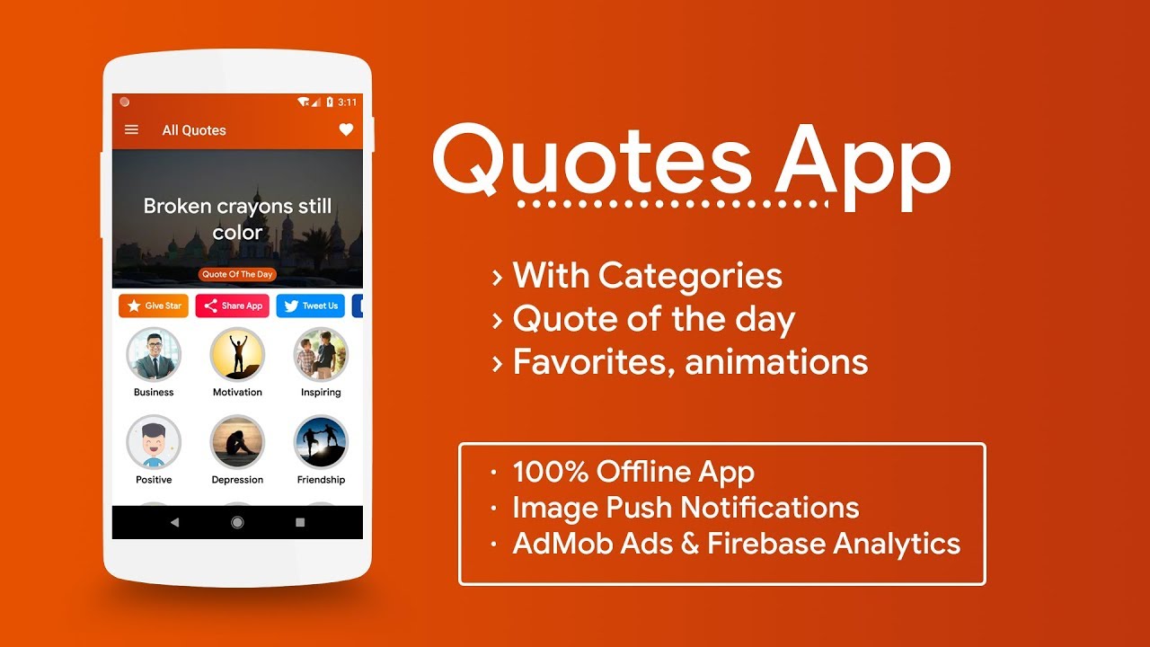 Android Quotes Offline App Source Code Promo | Get 20% OFF and download now!