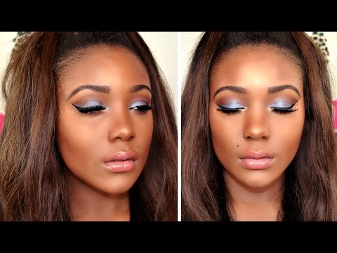 Blue Smokey Cat Eye I Spring Blue Eyeshadow Makeup...