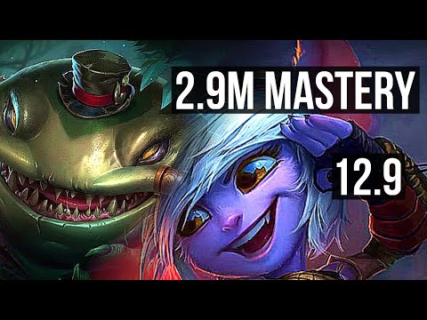 TAHM KENCH & Senna vs TRISTANA & Pyke (ADC) | 4/0/8, 2.9M mastery | NA Grandmaster | 12.9