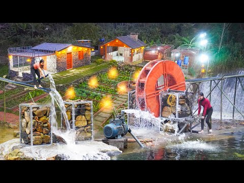 Full Video Install 200-volt Generator Use High-Pressure Water Pipes -- Free Electricity for Farm