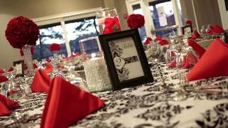 Damask & Red Wedding Decor