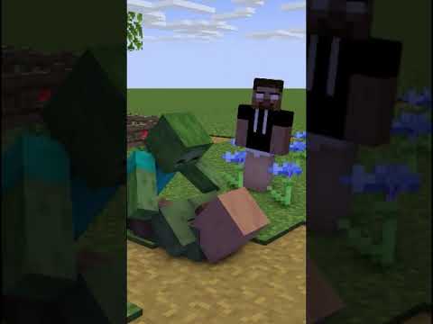 MINECRAFT ON 1000 PING (Zombies Attack Villagers) Monster School Minecraft Animation