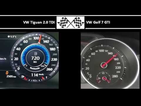 VW Tiguan 2.0 TDI VS. VW Golf 7 GTI - Acceleration 0-100km/h