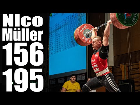 Nico Müller (83.3kg) 156kg Snatch 195kg Clean and Jerk - 2019 German Nationals