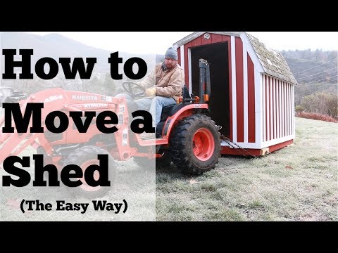 Part of a video titled How to Move a Shed (The Easy Way) Long Distances-No Rollers or Pipe ...