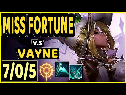 PRAEDYTH (MISS FORTUNE) vs VAYNE - 7/0/5 KDA BOTTOM ADC GAMEPLAY - OC Ranked DIAMOND
