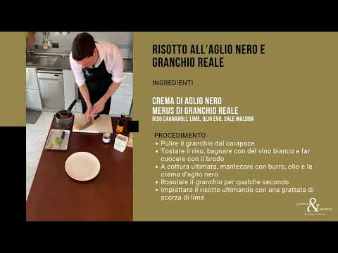 Risotto all'aglio nero e granchio reale