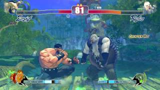 Street Fighter 4 Zangief VS Rufus Move Swap Batle Using The Hollywood Skin Mod by tekken57 SF4