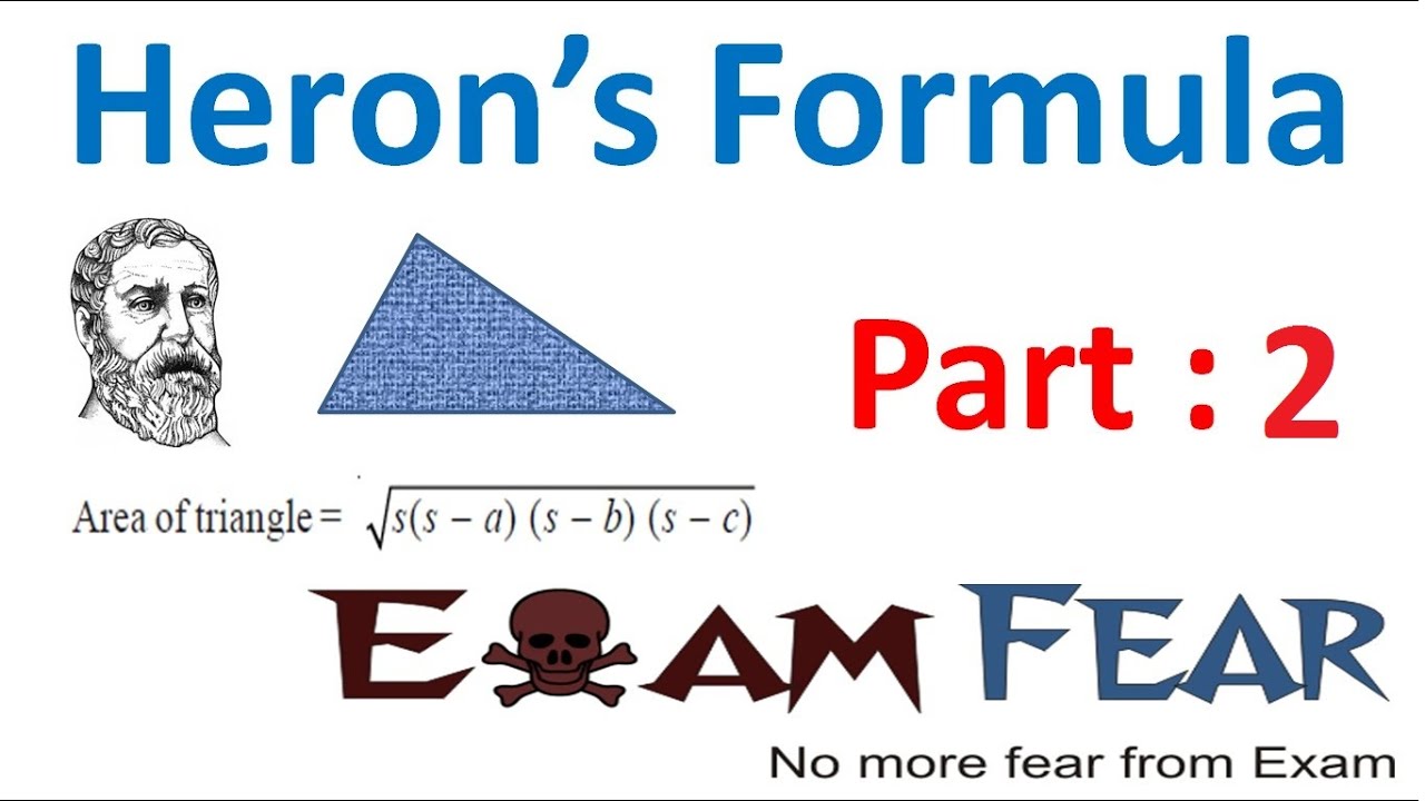 Maths Heron's Formula part 2 (Area of Triangle) CBSE class 9 Mathematics IX