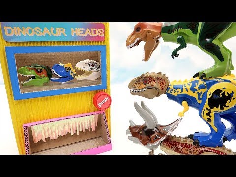 Dinosaur Heads Vending Machine Box! Jurassic World Lego - Learn Dinosaur Names For boy