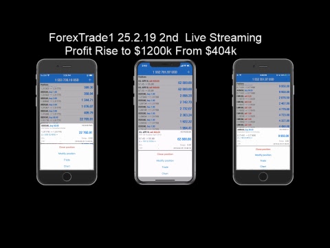 25.2.19 2nd Forex Trading Live Streaming Profit Rise From $404k to $1200k Video