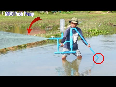 We turn PVC pipe into Hight speed water push pump without electricity easy way to do setup