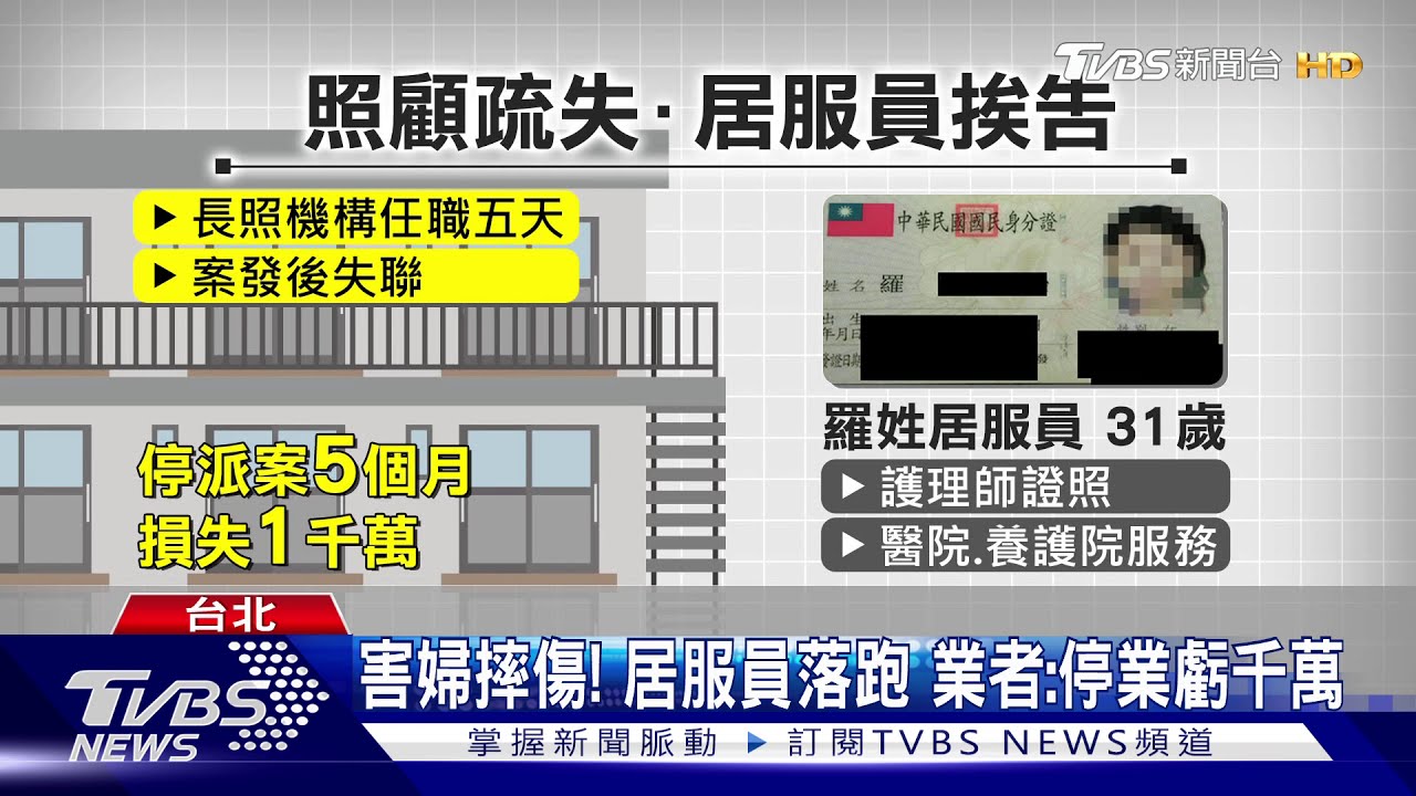 害婦摔傷!居服員落跑 業者:停業虧千萬