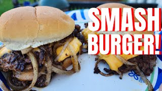 Oklahoma Onion Smash Burger on the Blackstone