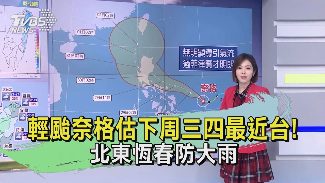 輕颱奈格估下周三四最近台！　北東恆春防大雨