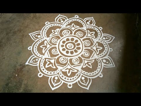 Simple & Easy Alpana Design For Laxmi Puja || Indian Traditional Alpana Design