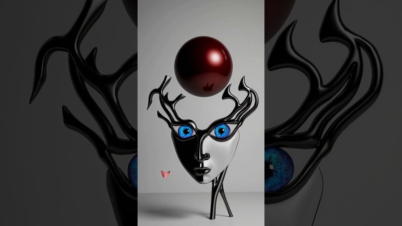 Surreal meets modern 🎨 A bold design with hypnotic eyes and a striking red sphere