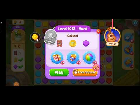 Matchington Mansion Level 1012 - Hard Level - My No Booster Level / iOS/Android