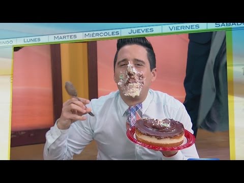 He broke his diet! Alejandro won the cake challenge.