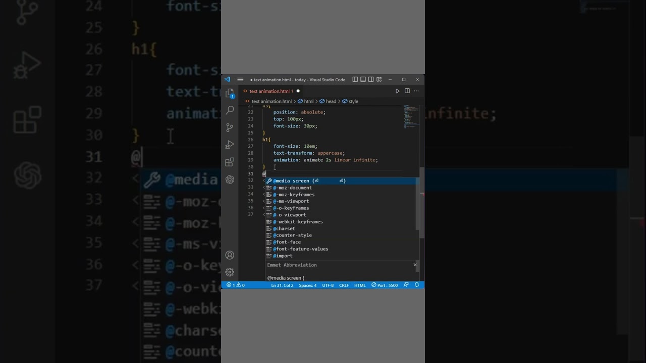 🔥😍Awesome Text Color Changing animation || HTML CSS  #shorts #ytshorts #youtubeshorts