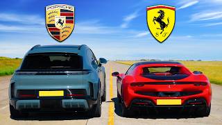 Porsche Cayenne EV vs Ferrari 296 Drag Race — Full Breakdown & Transcript