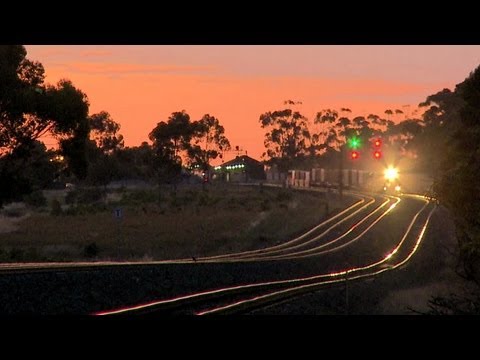 Freight Train at Twilight - Pacific National in Victoria - Australian Railways