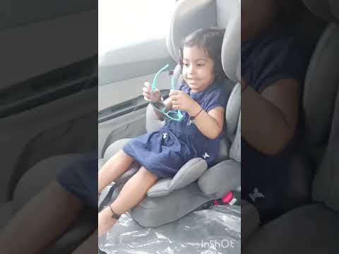Hanshitha first proper ride in the child seat