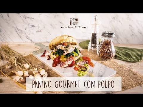 PANINO GOURMET CON POLPO, cime di rapa e crema di patate allo zafferano - Ricetta di SANDWICH TIME