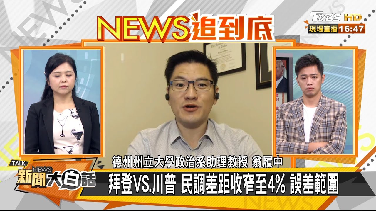 美選黃金交叉將出現?翁履中:賀錦麗恐成拜登遭攻破口