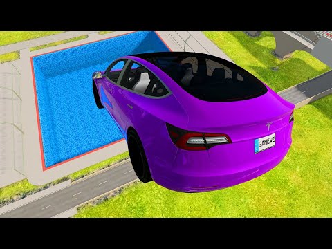 98 High Speed Jumping In Pool - BeamNG drive | YouTube